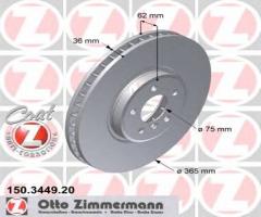 Zimmermann 150.3449.20 tarcza hamulcowa bmw x5 e70 07-, bmw x5 (e70)