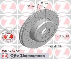 Zimmermann 150.3434.52 tarcza hamulcowa bmw 5 e60,e61 6 e63 03-10, bmw 5 (e60)