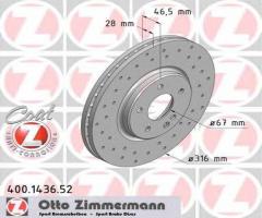 Zimmermann 400.1436.52 tarcza hamulcowa mercedes w210 e-klasa 96-02 przód