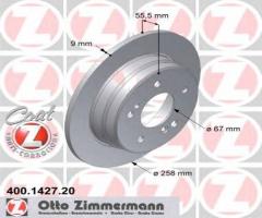 Zimmermann 400.1427.20 tarcza hamulcowa mercedes w202 citroen klasa 93-00 tył