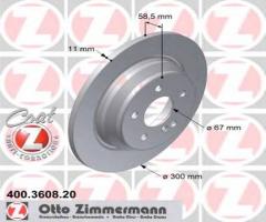 Zimmermann 400.3608.20 tarcza hamulcowa mercedes w220 s-klasa 98-05 tył