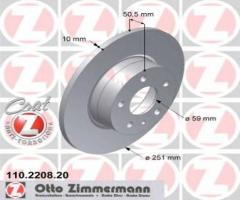 Zimmermann 110.2208.20 tarcza hamulcowa alfa romeo 156 97-02 tył, alfa romeo 164 (164)