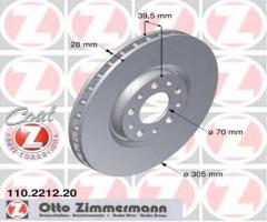 Zimmermann 110.2212.20 tarcza hamulcowa alfa romeo 159 05- wen, alfa romeo giulietta (940)