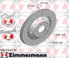 Zimmermann 100.3341.70 tarcza hamulcowa audi a6 rs6 02-05 lewy tył, audi a6 (4b2, c5)