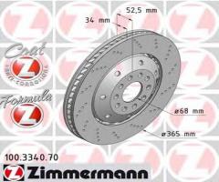 Zimmermann 100.3340.70 tarcza hamulcowa audi a6 rs6 02-05 prawy przód, audi a6 (4b2, c5)