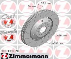 Zimmermann 100.3339.70 tarcza hamulcowa audi a6 rs6 02-05 lewy przód, audi a6 (4b2, c5)