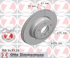 Zimmermann 150.3477.20 tarcza hamulcowa bmw 3 e91 05- tył, bmw 3 (e91) touring 