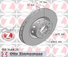 Zimmermann 150.3468.20 tarcza hamulcowa bmw 5 e39 m5 98-03 lewy przód, bmw 5 (e39)