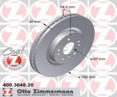Zimmermann 400.3648.20 tarcza hamulcowa mercedes w164 ml-klasa 05-