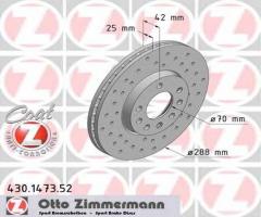 Zimmermann 430.1473.52 tarcza hamulcowa opel vectra b 95-02 went., opel calibra a (85_)