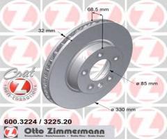 Zimmermann 600.3224.20 tarcza hamulcowa vw touareg 03-lewy przód, porsche cayenne (955)