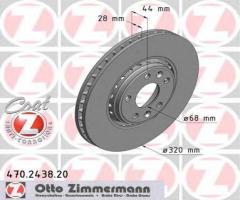 Zimmermann 470.2438.20 tarcza hamulcowa renault laguna 08-przód, renault laguna iii (bt0/1)