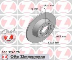 Zimmermann 600.3241.20 tarcza hamulcowa vw golf vi 08-tył, audi a1 (8x1, 8xf), seat leon (1p1)