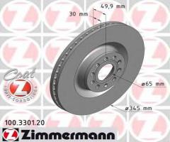 Zimmermann 100.3301.20 tarcza hamulcowa vw passat 05-, audi a3 (8p1), seat leon (1p1)