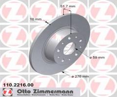 Zimmermann 110.2216.00 tarcza hamulcowa alfa romeo 166 98-07 tył, alfa romeo 166 (936)