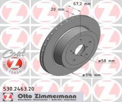 Zimmermann 530.2463.20 tarcza hamulcowa subaru impreza wrx sti 05-07 tył
