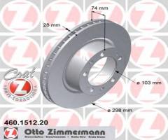 Zimmermann 460.1512.20 tarcza hamulcowa porsche 968 3,0 91-95, porsche 944