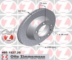 Zimmermann 460.1527.20 tarcza hamulcowa porsche 911 (996) 98-05 tył, porsche 911 (996)