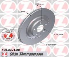 Zimmermann 100.3321.20 tarcza hamulcowa audi a6 4,2 quattro 04- tył, audi a6 (4f2, c6)