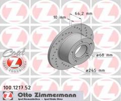 Zimmermann 100.1217.52 tarcza hamulcowa audi a6 94- ,vw passat 96- tył, audi 100 (4a, c4)