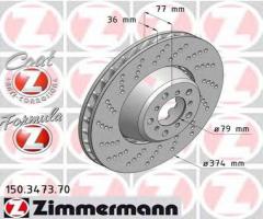 Zimmermann 150.3473.70 tarcza hamulcowa bmw 5 e60 m5 04-10 lewy przód, alpina b6 coupe (e63)