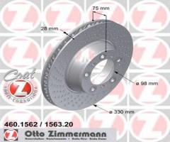 Zimmermann 460.1562.20 tarcza hamulcowa porsche 911 (996) 02-05 lewy tył, porsche 911 (997)