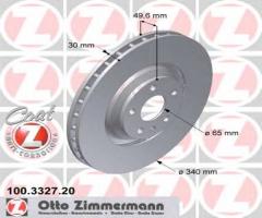 Zimmermann 100.3327.20 tarcza hamulcowa audi tt 07- przód, audi tt (8j3)