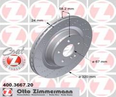 Zimmermann 400.3667.20 tarcza hamulcowa mercedes r230 sl-klasa 08- tył, mercedes-benz sl (r230)