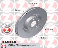 Zimmermann 100.3326.20 tarcza hamulcowa audi a4 s4 4,2 03-08 przód, audi a4 (8e2, b6)
