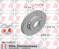Zimmermann 100.1239.52 tarcza hamulcowa audi a8 98-02 tył, audi a8 (4d2, 4d8)