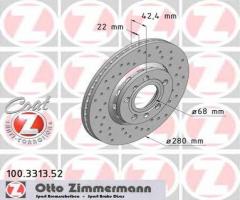 Zimmermann 100.3313.52 tarcza hamulcowa audi a8 03- tył, audi a8 (4e_), vw phaeton (3d_)