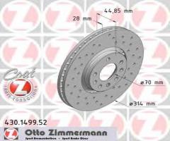 Zimmermann 430.1499.52 tarcza hamulcowa opel vectra c 02-, cadillac bls wagon, opel vectra c gts