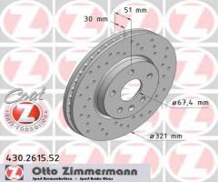Zimmermann 430.2615.52 tarcza hamulcowa opel insignia 08-przód koła 17, chevrolet malibu (v300)