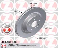Zimmermann 400.3661.20 tarcza hamulcowa mercedes w221 s-klasa 05- tył, mercedes-benz klasa s (w221)