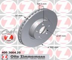 Zimmermann 400.3664.20 tarcza hamulcowa mercedes w204 citroen klasa 07-, mercedes-benz slk (r172)