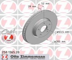 Zimmermann 250.1365.20 tarcza hamulcowa ford mondeo 07- przód, ford mondeo iv turnier (ba7)