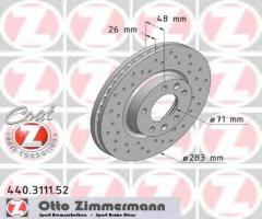 Zimmermann 440.3111.52 tarcza hamulcowa peugeot 407 04 -, peugeot 508