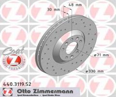 Zimmermann 440.3119.52 tarcza hamulcowa citroen c5 08 -, citroËn c6 (td_), peugeot 407 (6d_)