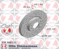 Zimmermann 370.3083.52 tarcza hamulcowa mazda 6 07-, mazda 6 hatchback (gh)