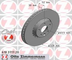 Zimmermann 610.3717.20 tarcza hamulcowa volvo xc60 08-przód, volvo xc60