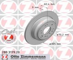 Zimmermann 280.3179.20 tarcza hamulcowa honda accord 08- tył, honda accord viii (cu)