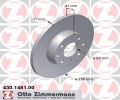 Zimmermann 430.1481.00 tarcza hamulcowa opel astra g 98-04, opel astra g hatchback (f48_, f08_)