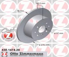Zimmermann 430.1474.20 tarcza hamulcowa opel vectra b 95-99 tył, opel vectra b hatchback (38_)
