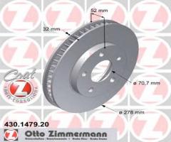 Zimmermann 430.1479.20 tarcza hamulcowa opel sintra 96-99, chevrolet trans sport, opel sintra