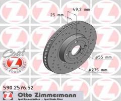 Zimmermann 590.2576.52 tarcza hamulcowa toyota corolla 01 -, toyota corolla wagon (__e11_)
