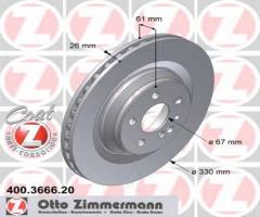 Zimmermann 400.3666.20 tarcza hamulcowa mercedes w220 s-klasa 02-05 tył