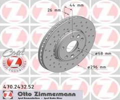 Zimmermann 470.2432.52 tarcza hamulcowa renault laguna 08 -, renault megane iii coupe (dz0/1_)
