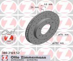 Zimmermann 380.2169.52 tarcza hamulcowa mitsubishi pajero 00-, mitsubishi pajero sport (k90)