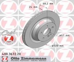 Zimmermann 400.3672.20 tarcza hamulcowa mercedes w211 e-klasa 06-09 tył, mercedes-benz cls (c218)