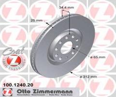 Zimmermann 100.1240.20 tarcza hamulcowa vw bora 98-04 2,3v5 - 2,8v6, audi tt (8n3)